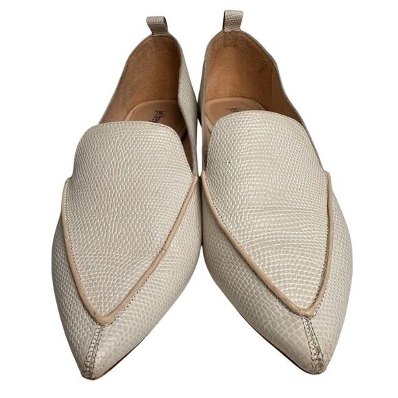 Jeffrey Campbell Viona Preppy White Lizard Leather‎ Pointed Toe Loafers Sz 7 EUC - Picture 4 of 16